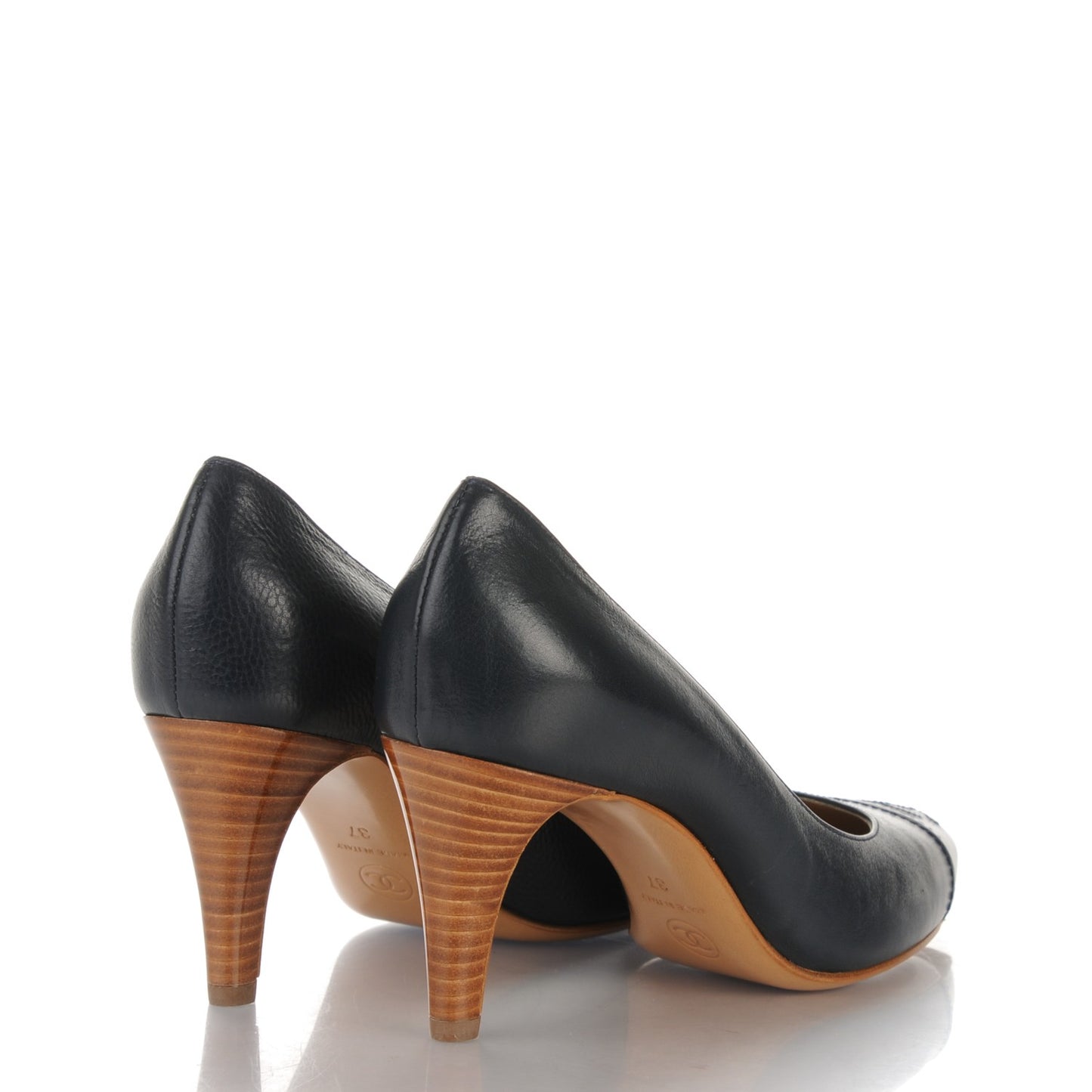 Lambskin Cap Toe CC Pumps 37 Blue Fonce