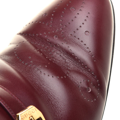 Gucci New Waxed Calfskin Mens G Medallion Toe Ankle Boots 10.5 Red Bordeaux 10 of 10