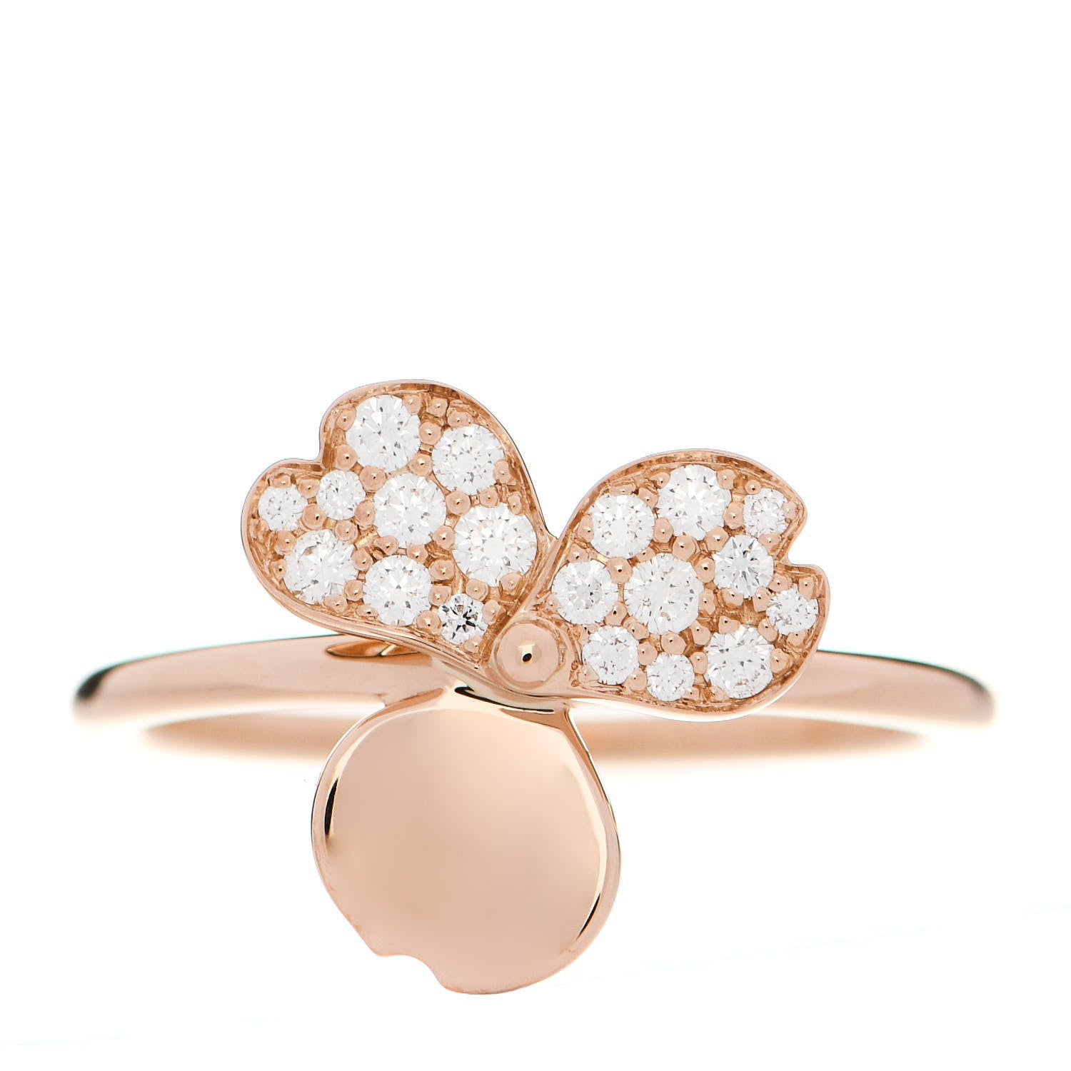 Tiffany 18K Rose Gold Diamond Paper Flowers Ring 53 6.25 1 of 5