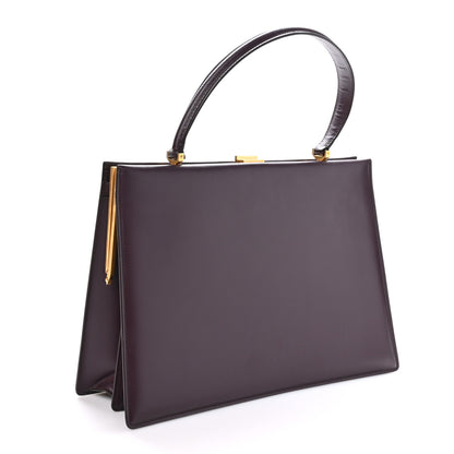 Celine Patina Box Calfskin Medium Clasp Bag Bordeaux 3 of 11