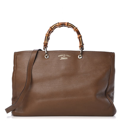 Gucci Cellarius Calfskin Large Bamboo Shopper Tote Acero 1 of 18