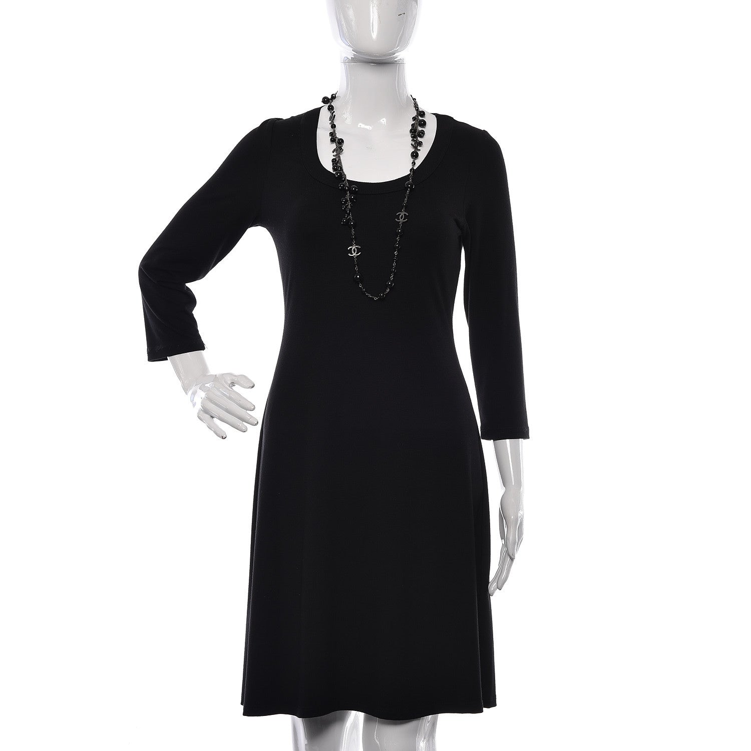 Chanel Ruthenium Beaded CC Long Necklace Black 2 of 5