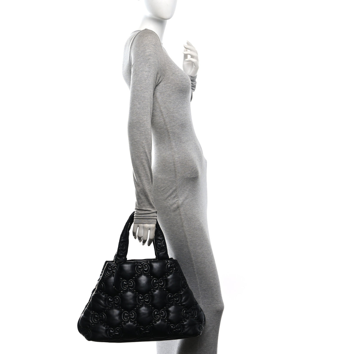 Gucci Calfskin GG Matelasse Large Tote Black 2 of 10
