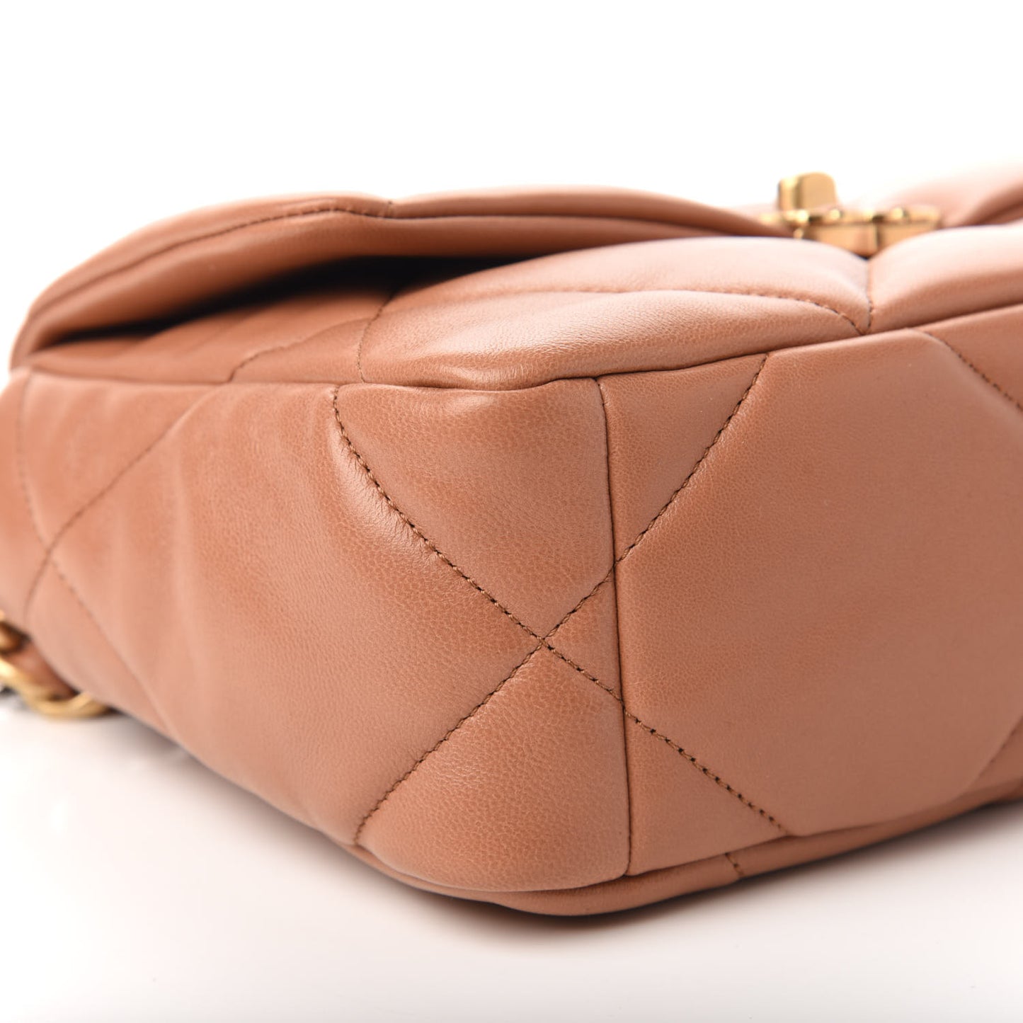 Lambskin Quilted Medium 19 Flap Brown