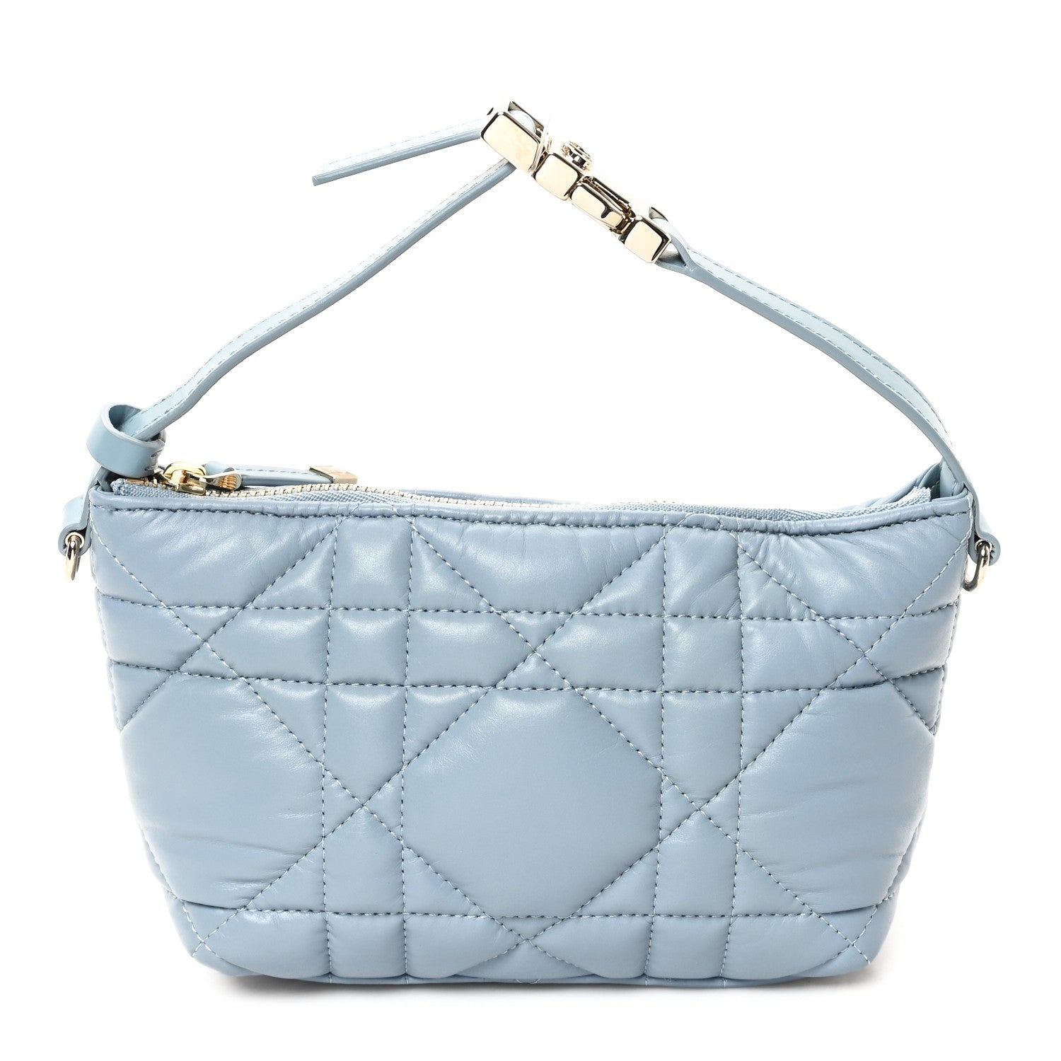 Christian Dior Calfskin Macrocannage Small Diortravel Nomad Pouch Bracing Blue 1 of 11