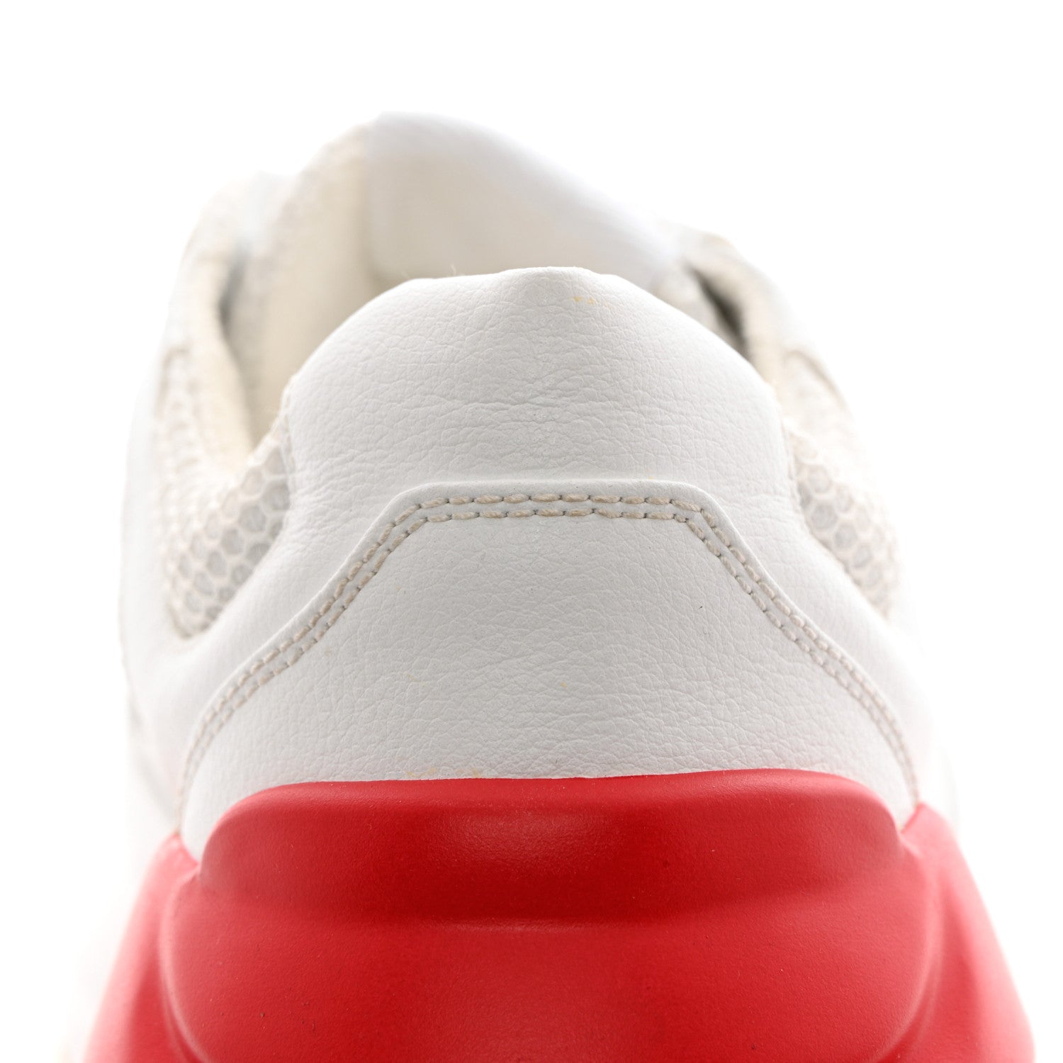 Gucci Lavaredo Eco Fabric Mesh Web Womens Rhyton Reflective Sneakers 36 Great White Green Red Silver 11 of 12