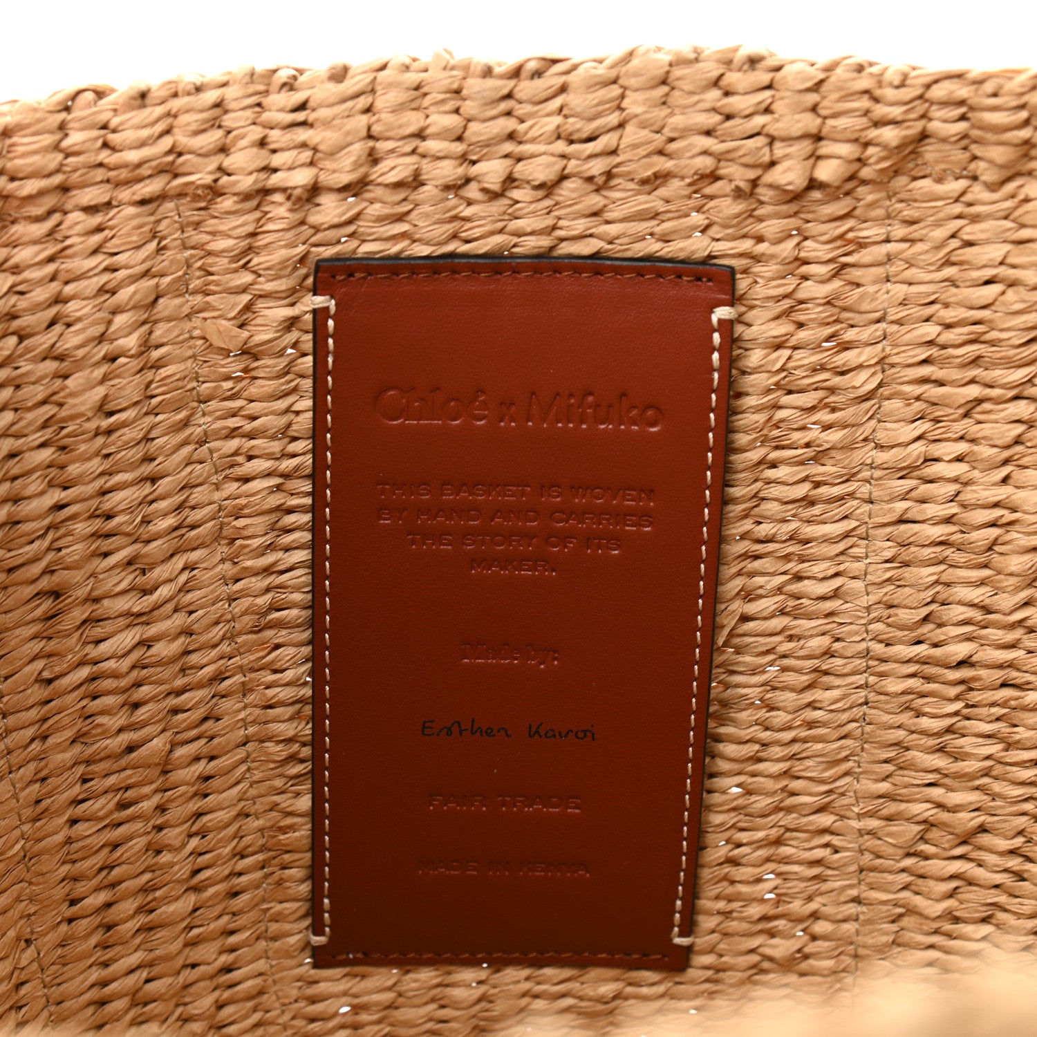 Chloe Raffia Large Woody Tote White 6 of 12