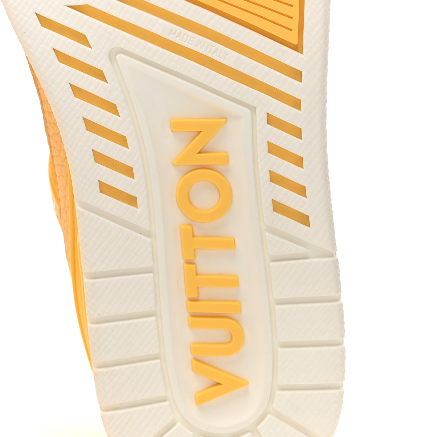 Grained Calfskin Womens LV Trainer Sneakers 39 Yellow