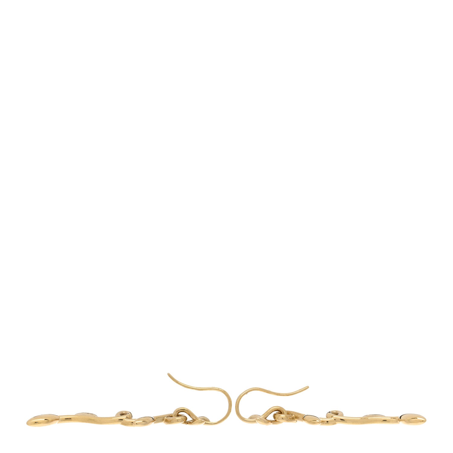 Tiffany 18K Yellow Gold Paloma Picasso Olive Leaf Dangle Earrings 3 of 4