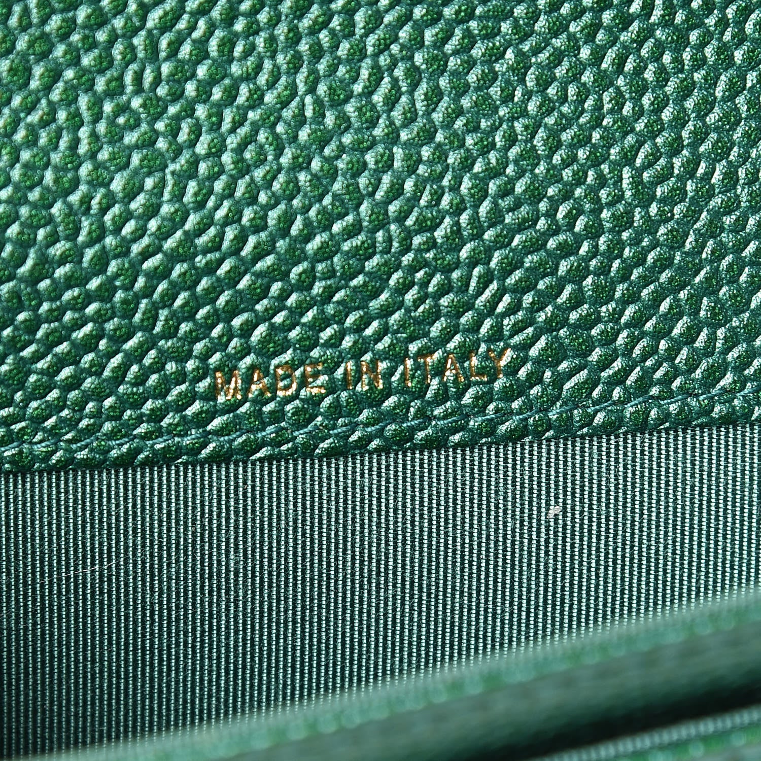 Chanel Metallic Caviar Quilted Flap Card Holder Green 7 of 9