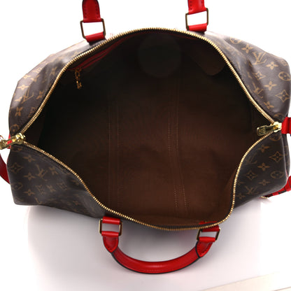 Louis Vuitton Calfskin Monogram Keepall Bandouliere 50 Coquelicot 5 of 9