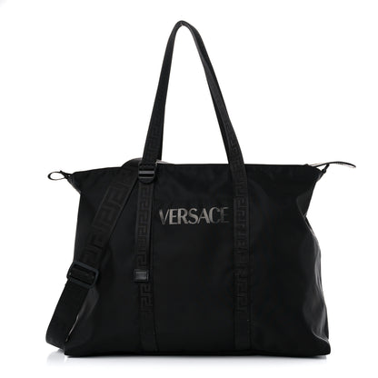 Versace Nylon La Greca Logo Tote Black 1 of 9