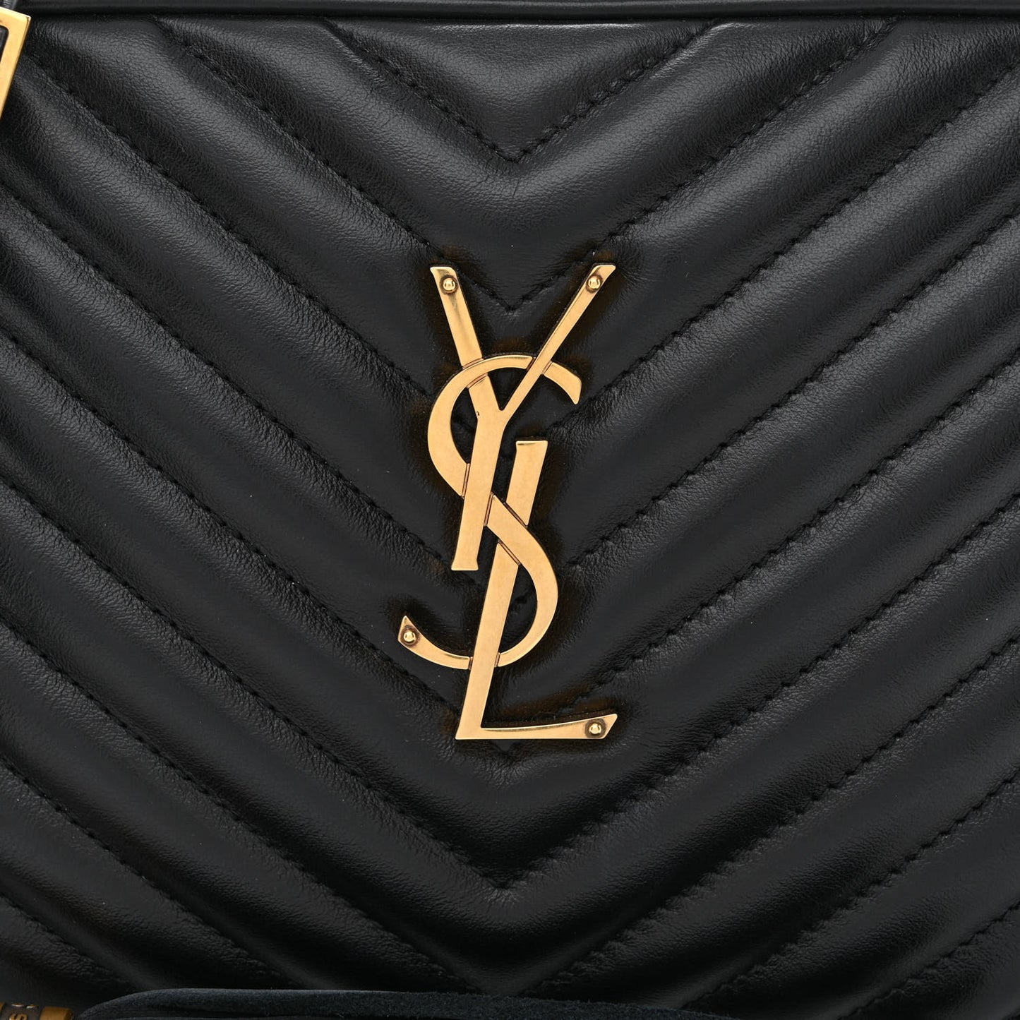 Calfskin Matelasse Monogram Lou Camera Bag Black