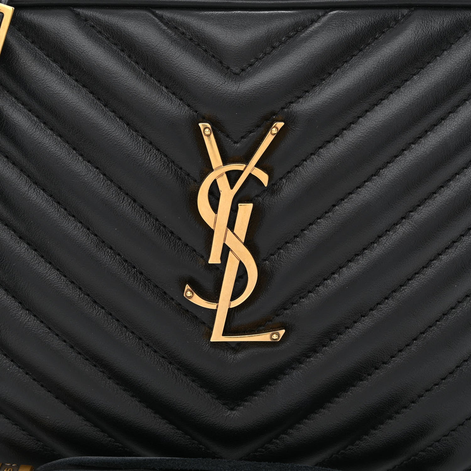 Saint Laurent Calfskin Matelasse Monogram Lou Camera Bag Black 8 of 11