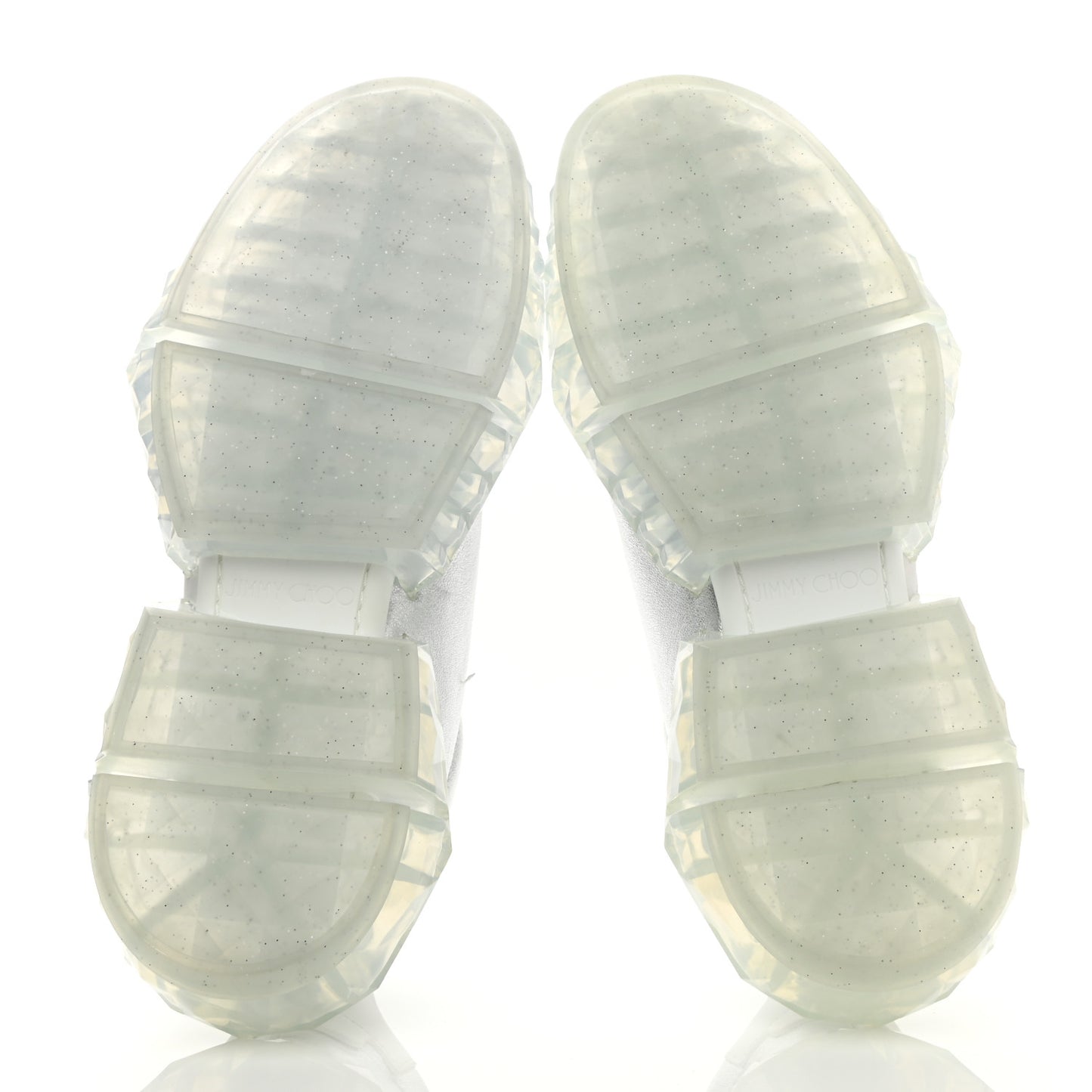 Metallic Calfskin Womens Diamond F Low Top Sneaker 40 White Silver