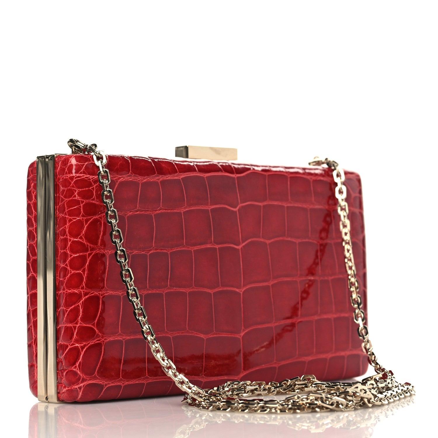 Valentino Garavani Alligator Frame Clutch Oro 2 of 8