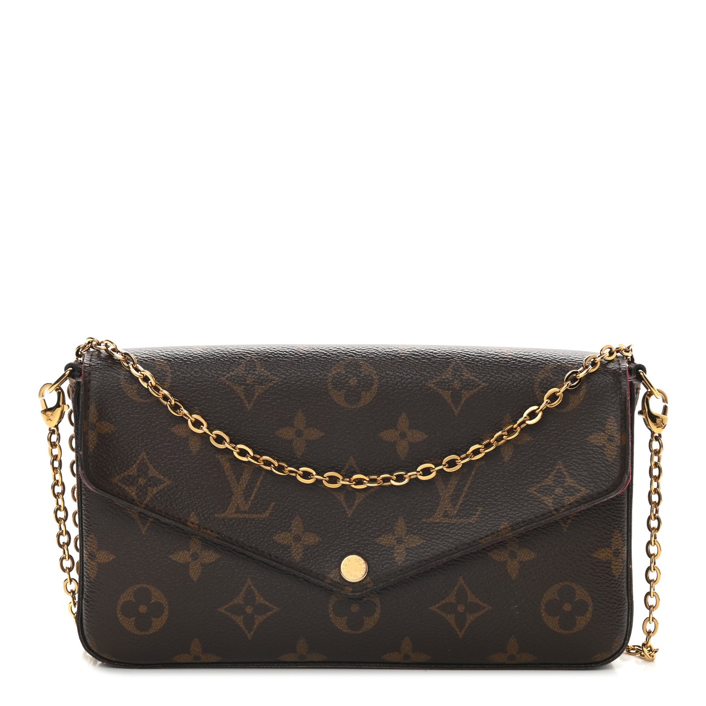 Monogram Pochette Felicie Chain Wallet Fuchsia