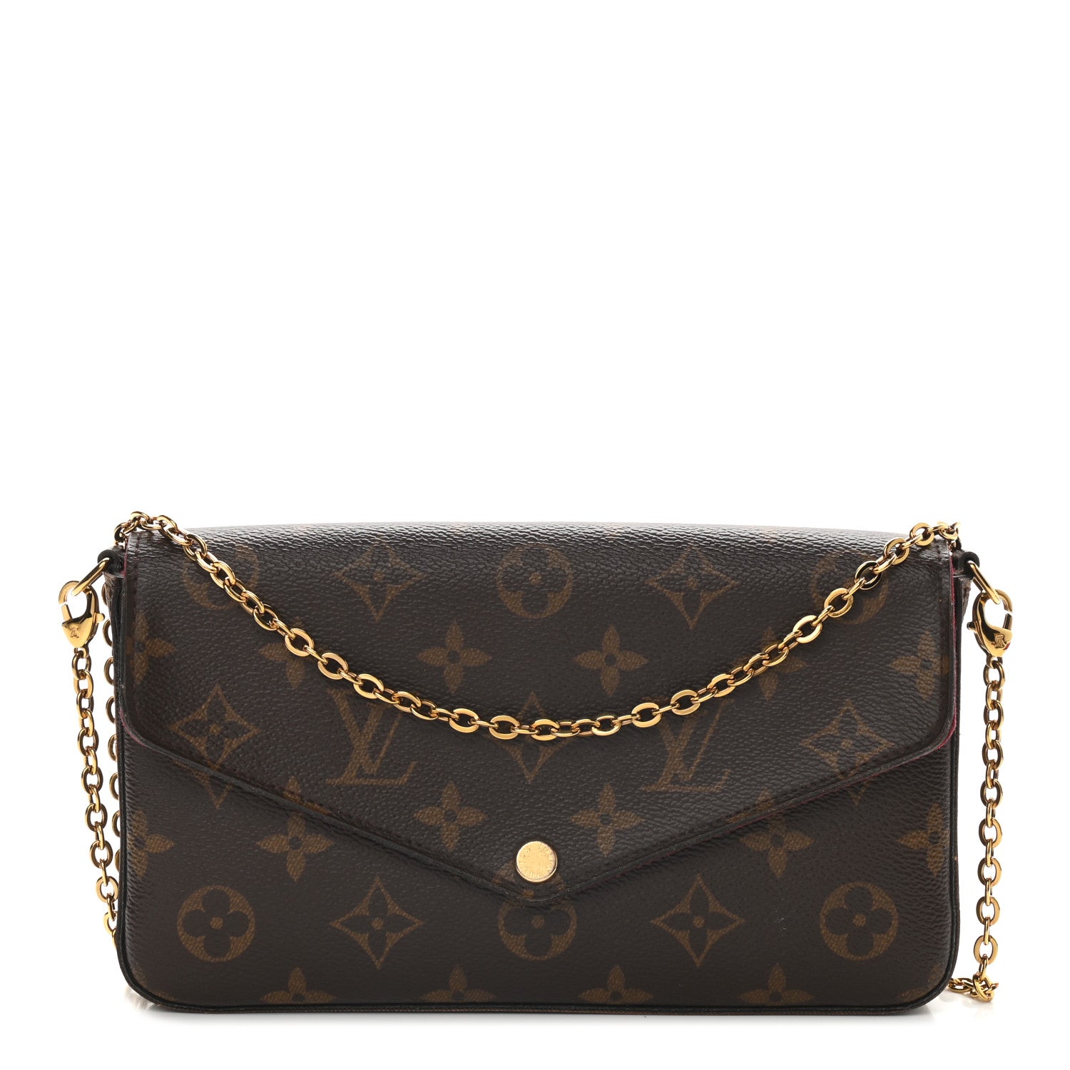 Louis Vuitton Monogram Pochette Felicie Chain Wallet Fuchsia 1 of 11