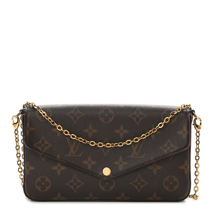 Louis Vuitton Monogram Pochette Felicie Chain Wallet Fuchsia 1 of 11