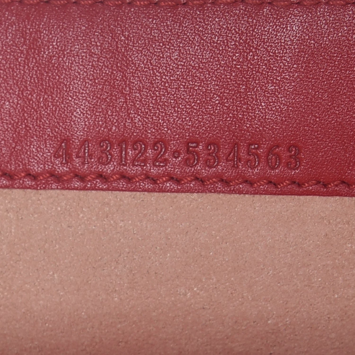 Gucci Calfskin Matelasse Mini GG Marmont Chain Wallet Hibiscus Red 6 of 8