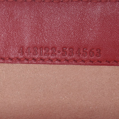 Gucci Calfskin Matelasse Mini GG Marmont Chain Wallet Hibiscus Red 6 of 8
