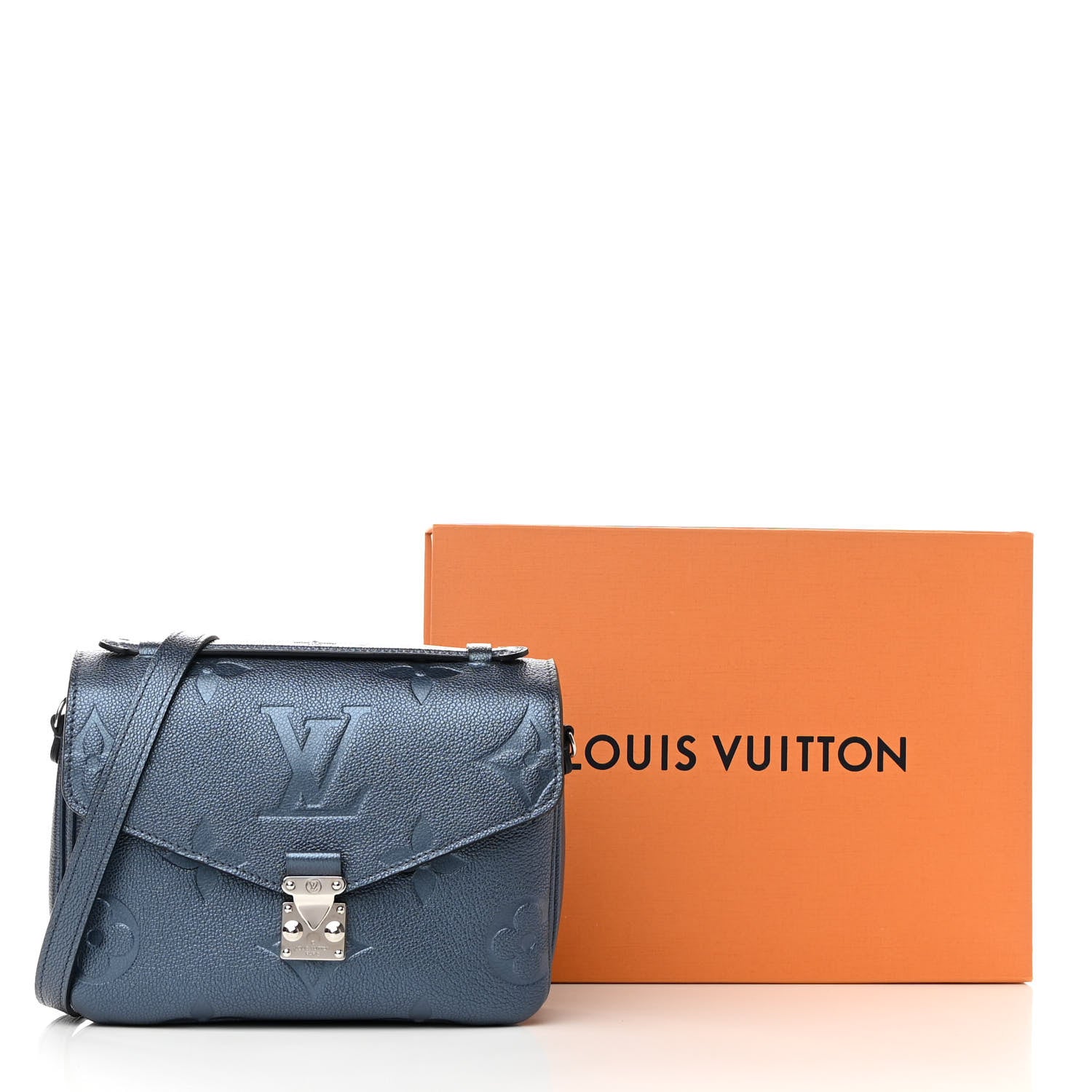Louis Vuitton Metallic Empreinte Monogram Giant Pochette Metis Navy Nacre 10 of 10