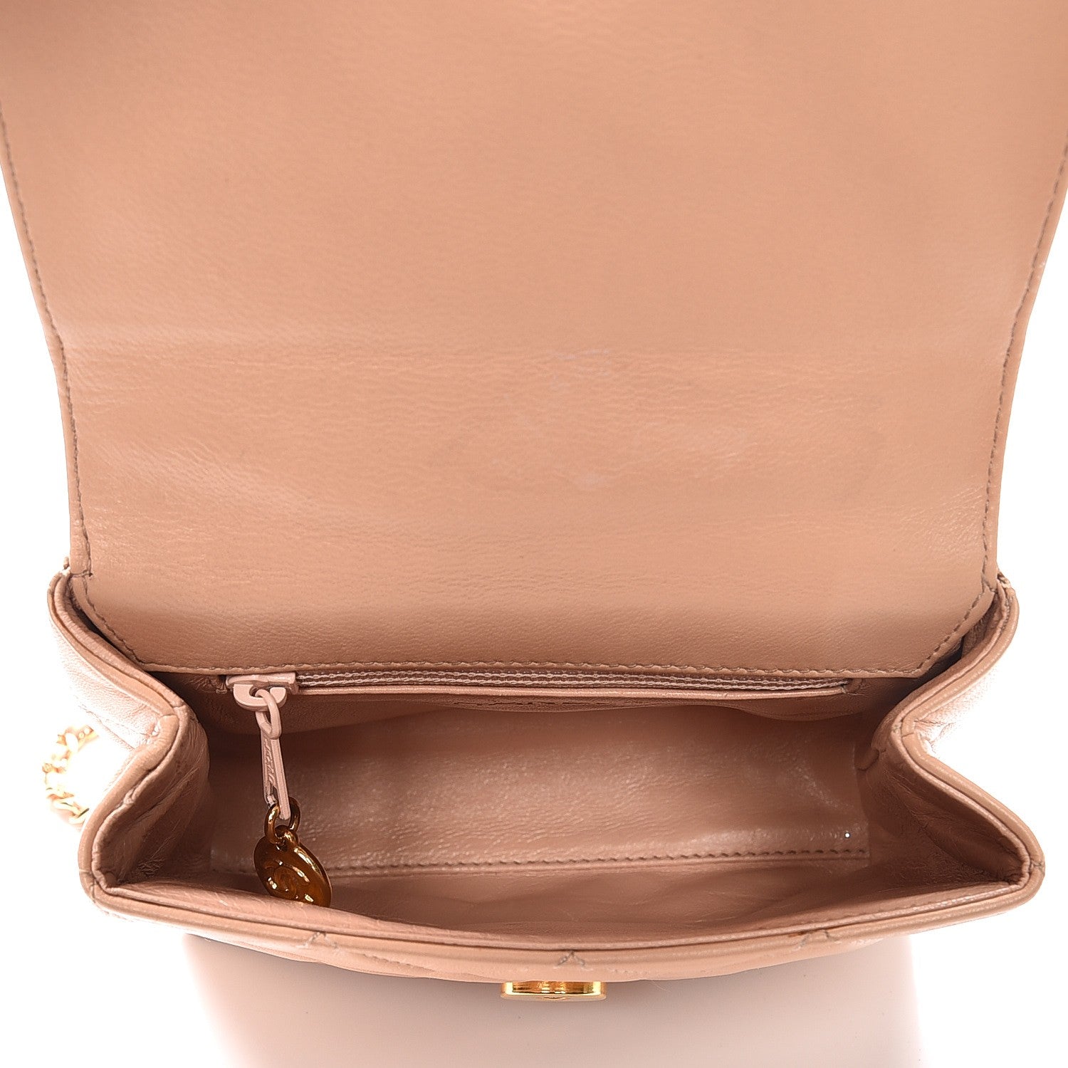 Chanel Lambskin Quilted Mini Camellia Flap Beige 5 of 12
