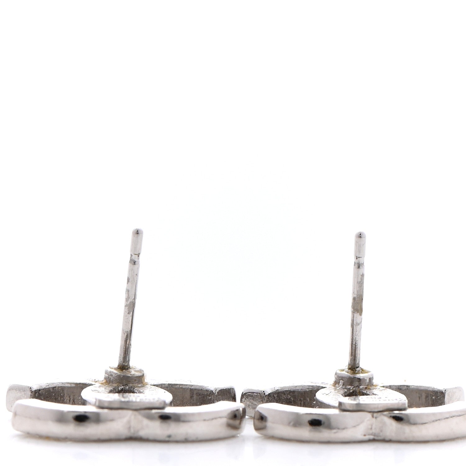 Chanel Crystal CC Earrings Silver 5 of 8