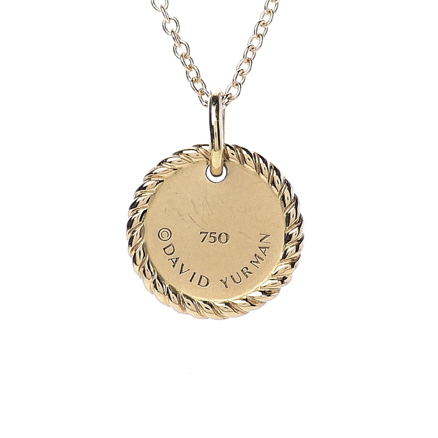 18K Yellow Gold Diamond Cable Collectibles Pave Charm Pendant Necklace