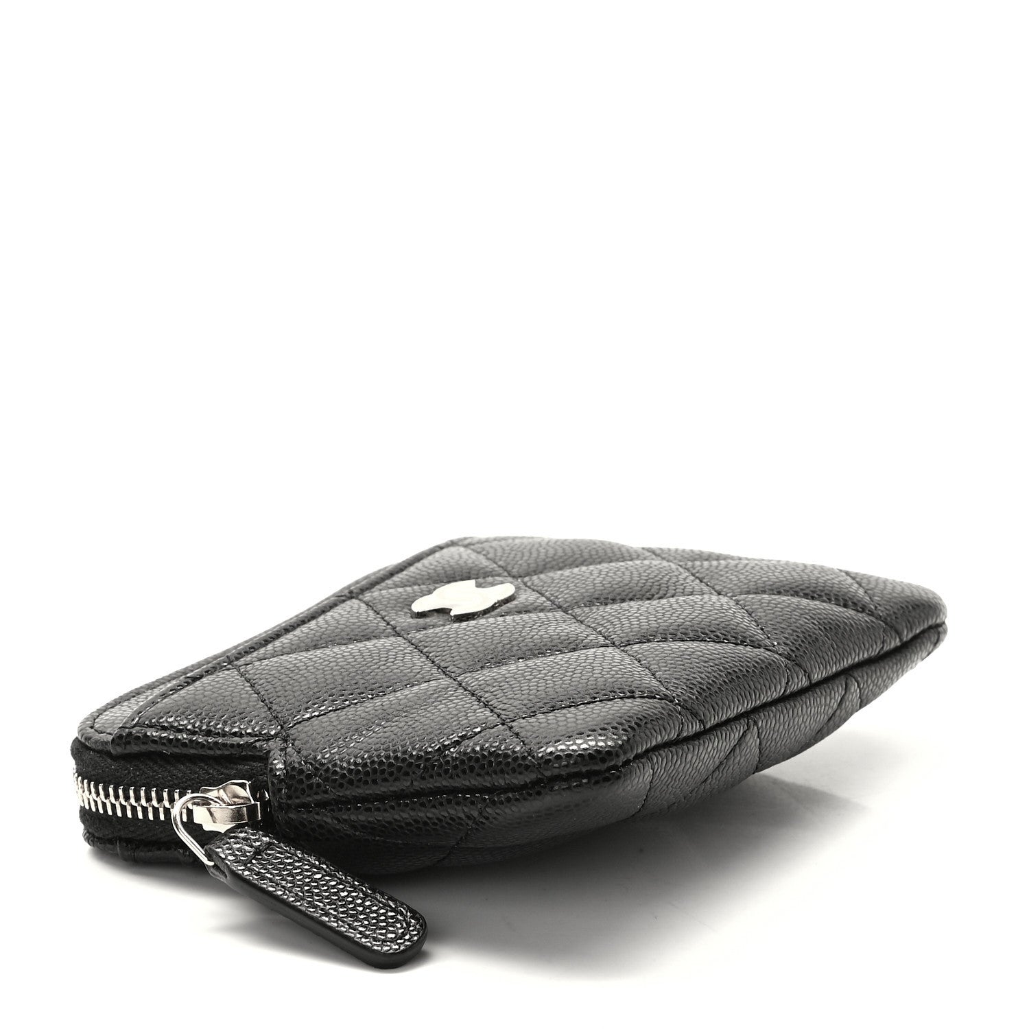Chanel Caviar Quilted Zip Card Holder Wallet Black 5 of 9