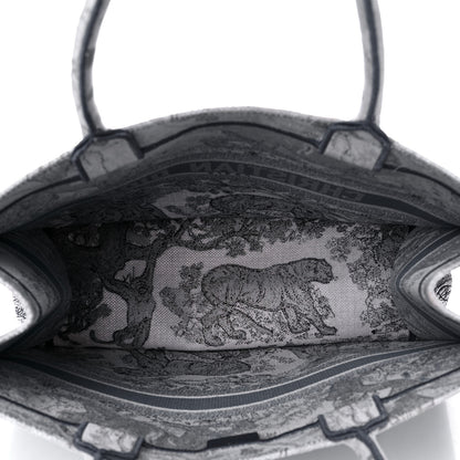 Christian Dior Canvas Embroidered Large Dioriviera Toile De Jouy Book Tote Gray 5 of 10