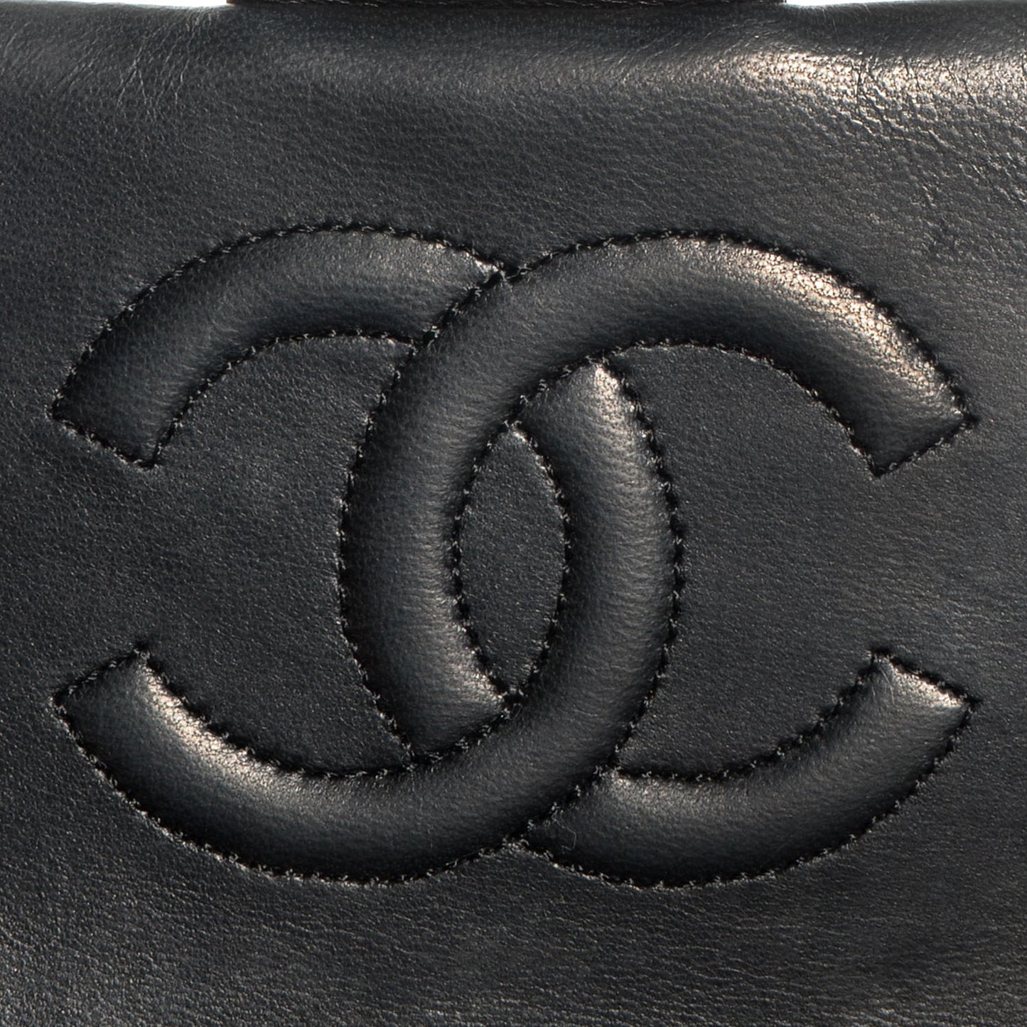 Lambskin Quilted Mini Square Flap Black