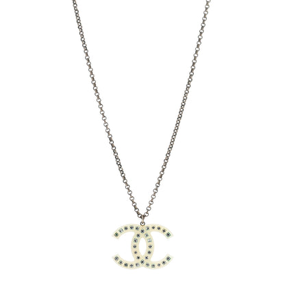 Chanel Crystal CC Pendant Necklace Gold 1 of 4