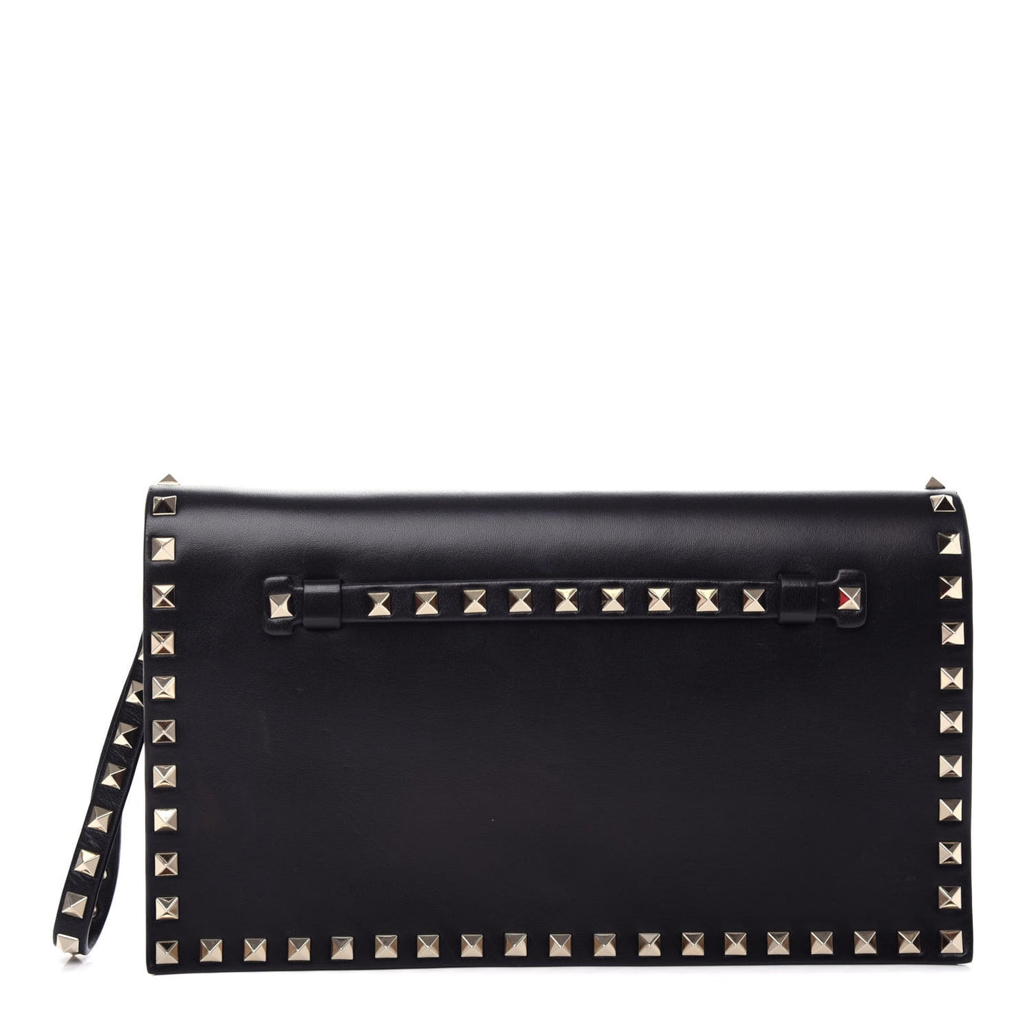 Nappa Rockstud Wristlet Clutch Black
