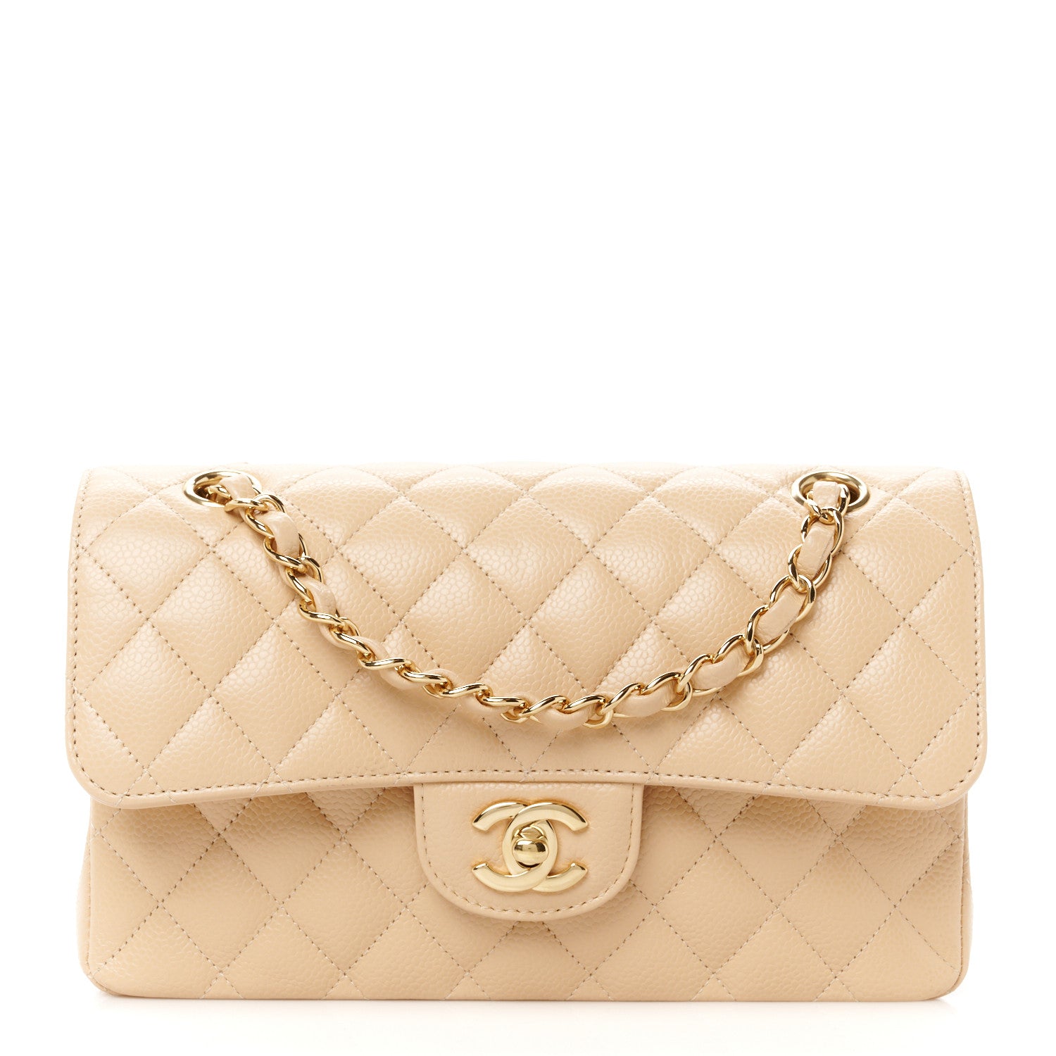 Chanel Caviar Quilted Small Double Flap Beige 1 of 11