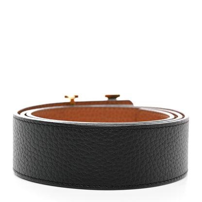 Louis Vuitton Taurillon Calfskin 30mm LV Initiales Reversible Belt 85 34 Black 2 of 6
