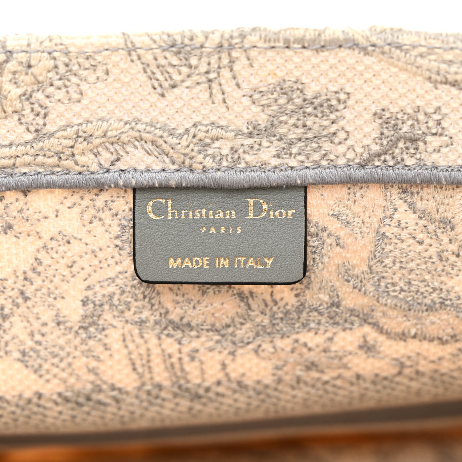 Christian Dior Canvas Embroidered Medium Dioriviera Toile De Jouy Book Tote Gray 6 of 15