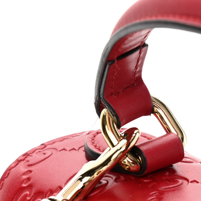 Gucci Guccissima Signature Small Padlock Top Handle Bag Hibiscus Red 12 of 13
