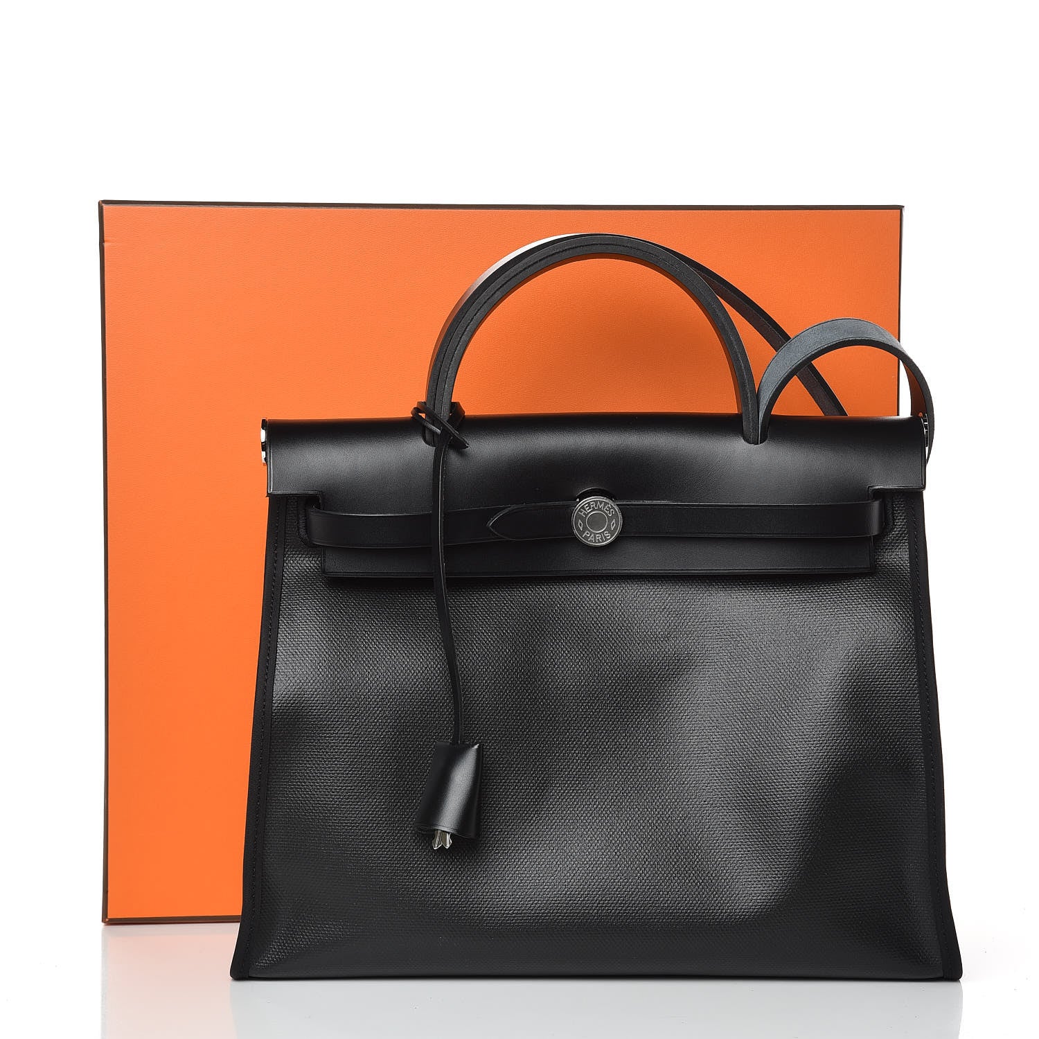 Hermes Toile H Berline Vache Hunter Herbag Zip PM 31 Black Ecru 11 of 11