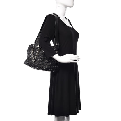 Versace Nappa Trapuntata Triangle Quilted Studded Duffle Black 2 of 12