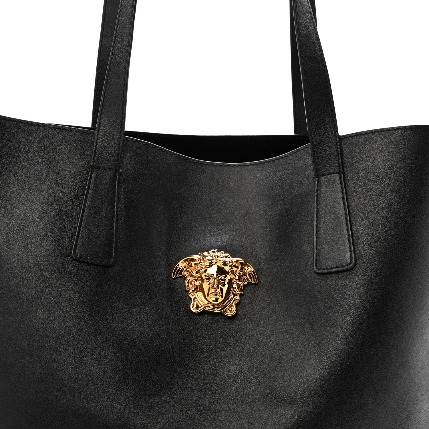 Versace Smooth Calfskin La Medusa Tote Bag Black 7 of 11