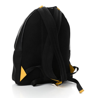 Fendi Nylon Vitello Grace Cruise Corner Bugs Pouch Pocket Backpack Black Sunflower 2 of 4