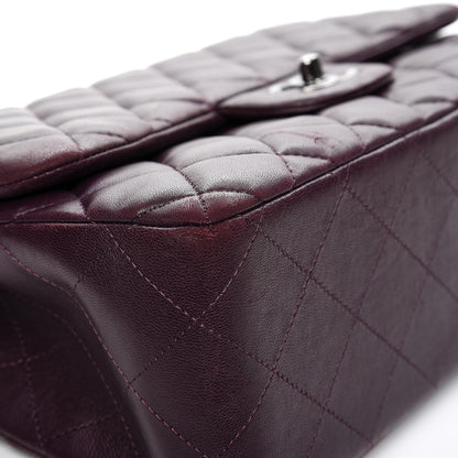 Chanel Lambskin Quilted Jumbo Double Flap Dark Purple 9 of 15