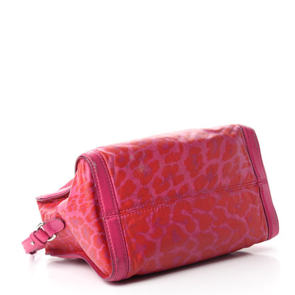 Alexander McQueen Calfskin Leopard Print Small Skull Padlock Zip Around Tote Pink 5 of 20