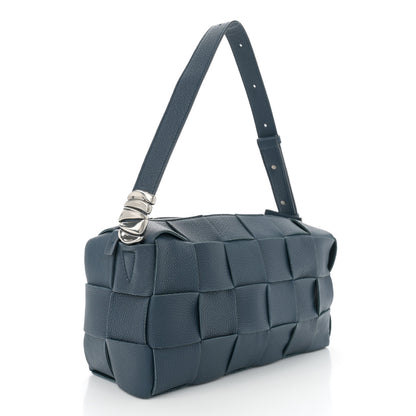 Bottega Veneta Grained Calfskin Maxi Intrecciato Brick Cassette Bag Deep Blue 3 of 11