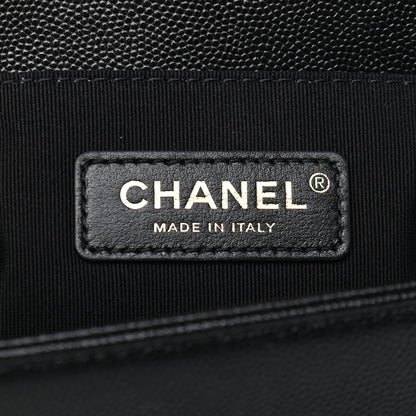 Chanel Caviar Chevron Quilted Medium Boy Flap Black 5 of 8