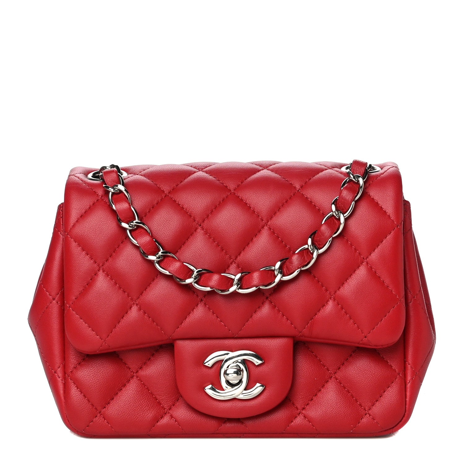 Chanel Lambskin Quilted Mini Square Flap Red 1 of 14