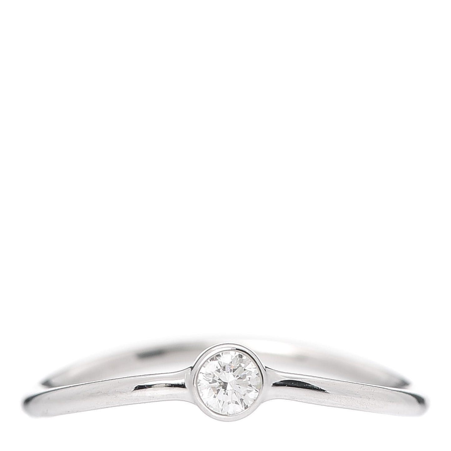 Platinum Diamond Elsa Peretti Single-Row Wave Ring 48 4.5
