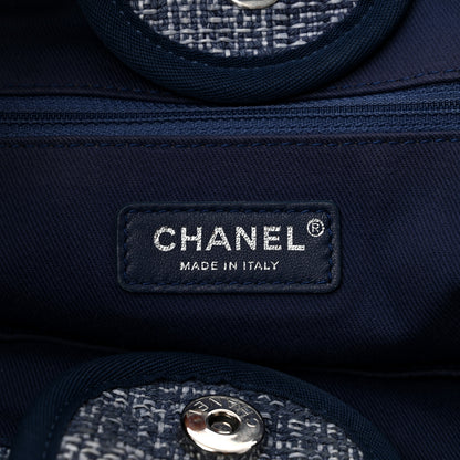 Chanel Woven Straw Raffia Medium Deauville Tote Blue 6 of 10