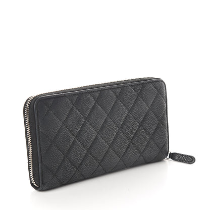 Chanel Iridescent Caviar Quilted Large Gusset Zip Around Wallet Black 2 of 7